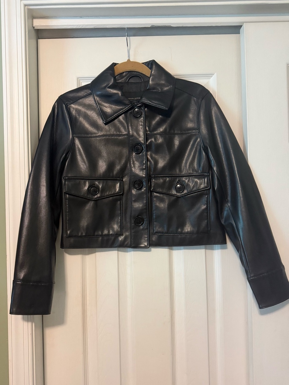 Banana Republic faux leather cropped jacket NWOT